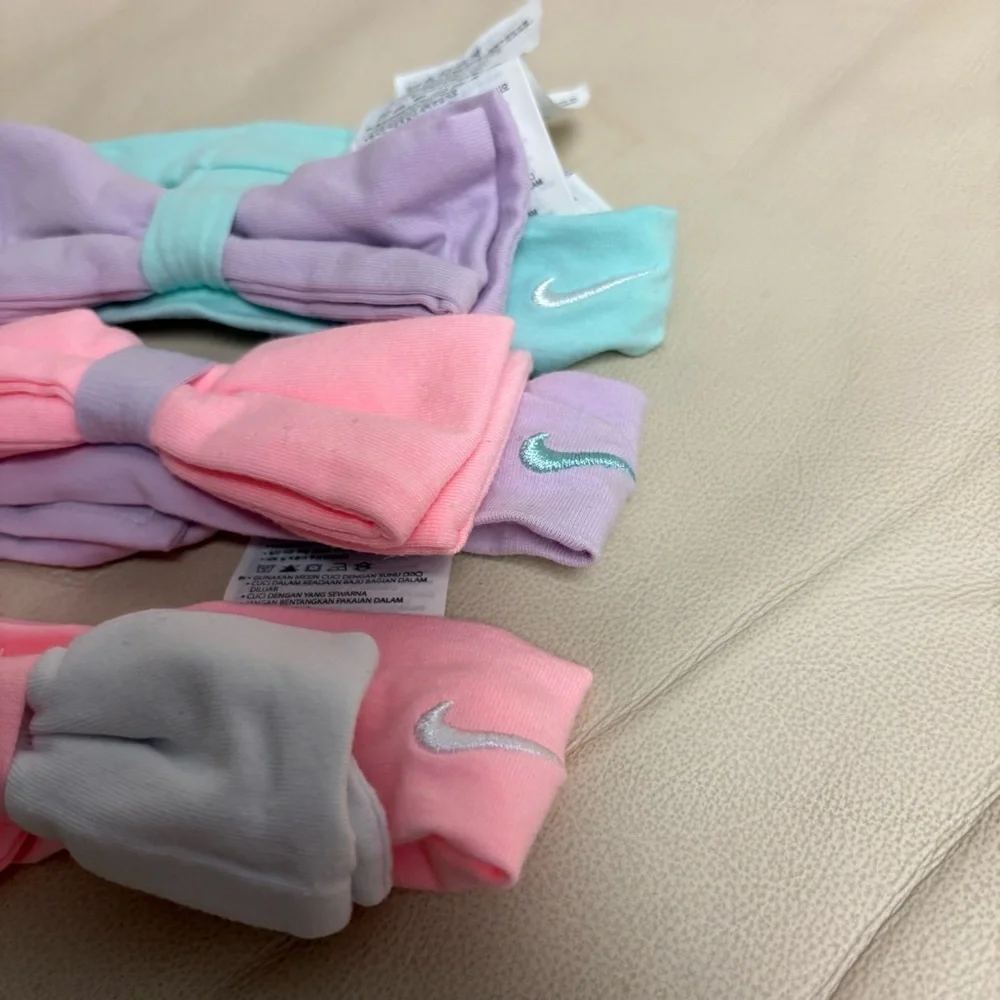 NIKE Set of 3 Baby Girl Create Bow Headband 0-6 Months Color Doll